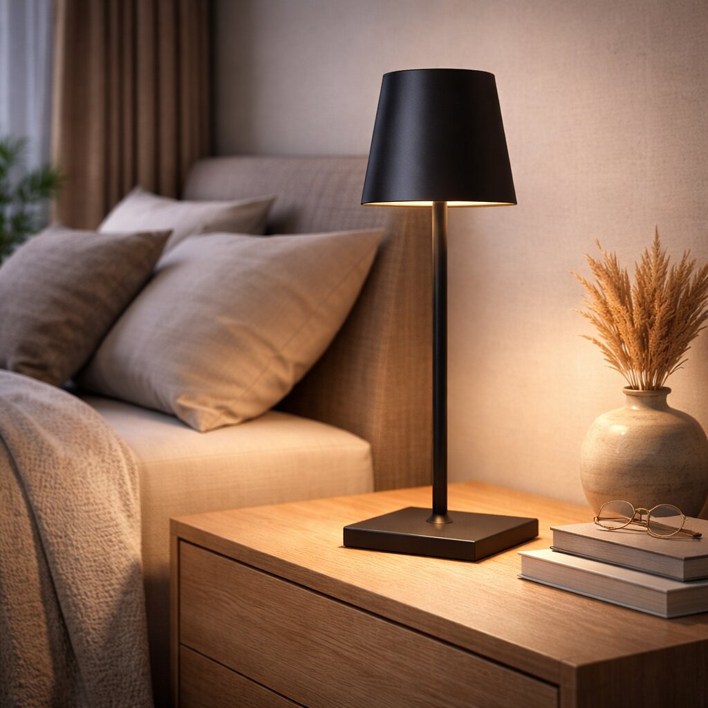 Trådløs genopladelig LED-bordlampe med touchdæmper