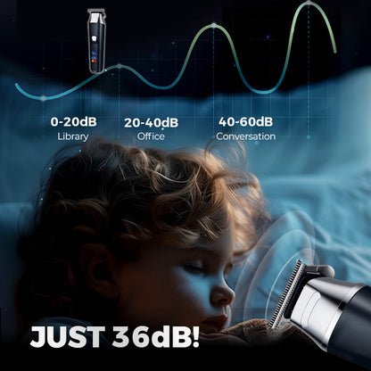 Trådløst hår- og skægklippersæt med LED-display