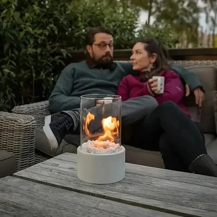 Bordlanterne med synlig flamme