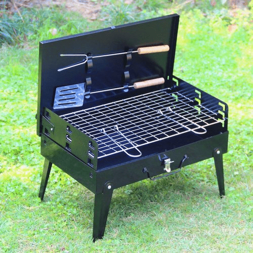 Sammenklappelig havegrill i pulverlakeret stål