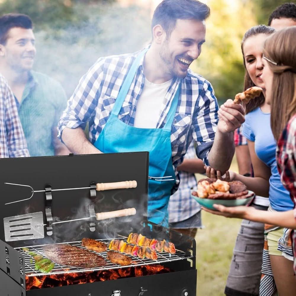 Sammenklappelig havegrill i pulverlakeret stål