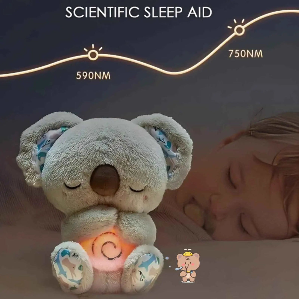Odderbamse med lys, lyd og åndedrætsbevægelse