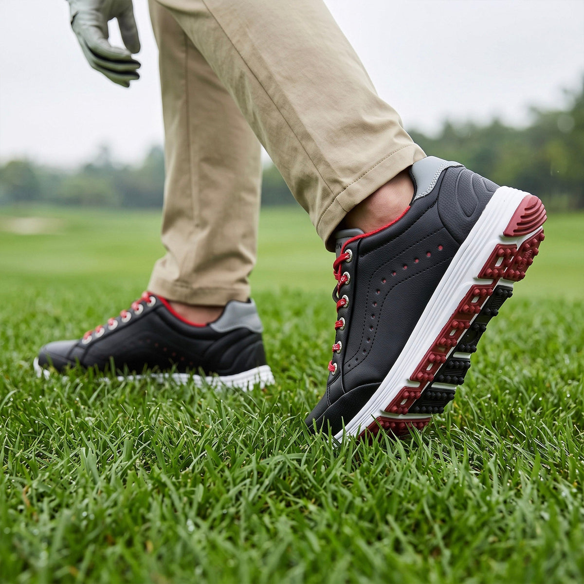 Golfsko til mænd med støddæmpning og vandafvisende design