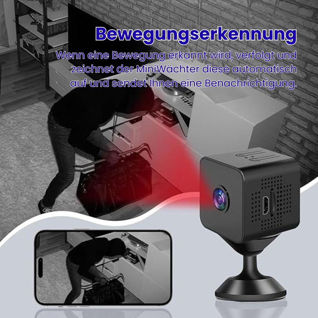 Mini-overvågningskamera med nattesyn og bevægelsesregistrering