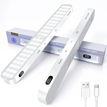 Genopladelig LED-lyslist med bevægelsessensor og batteridisplay