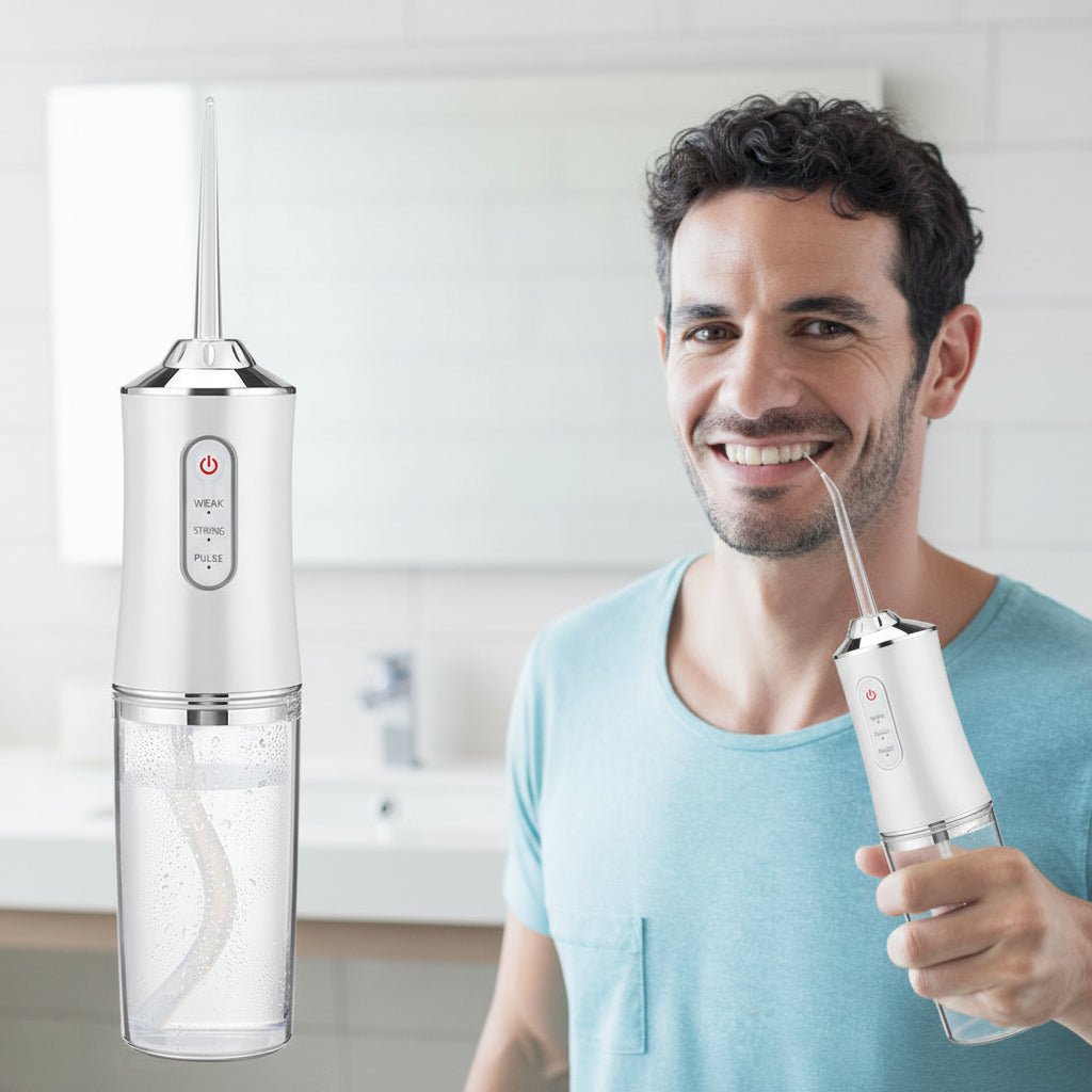 Elektrisk mundskyller med 3 trykniveauer og 360° dyse
