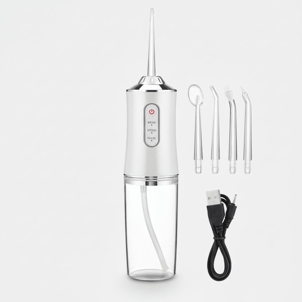 Elektrisk mundskyller med 3 trykniveauer og 360° dyse
