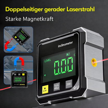 Digital hældningsmåler med magnet og laser