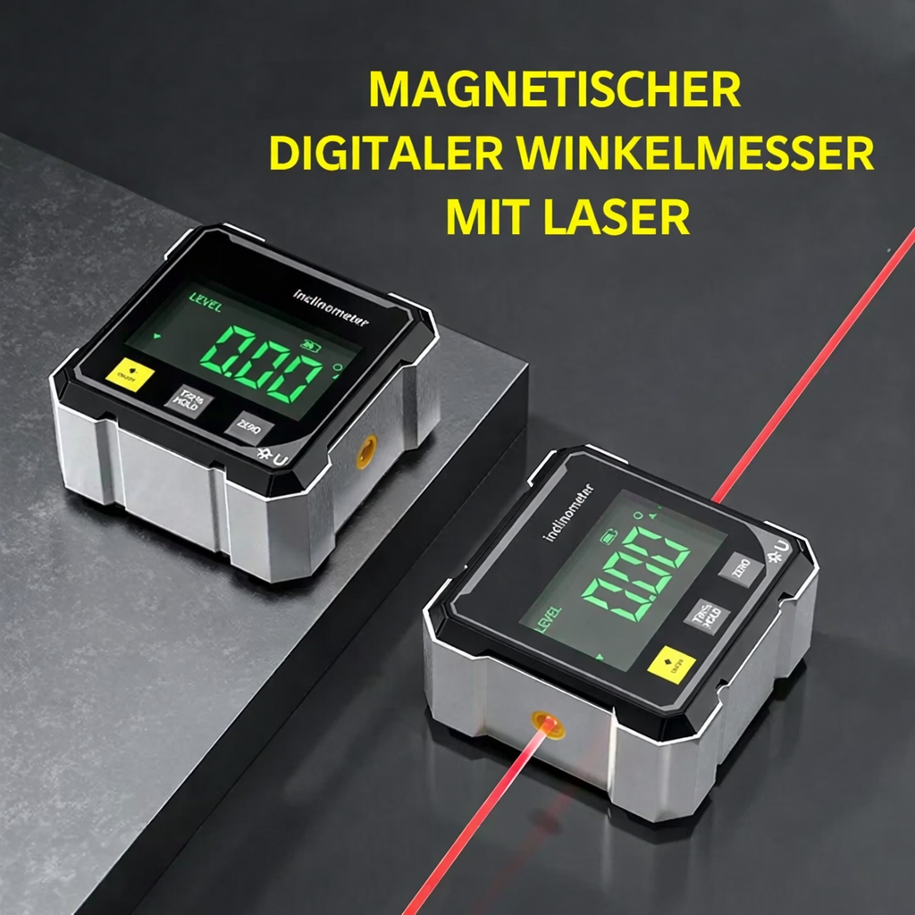 Digital hældningsmåler med magnet og laser