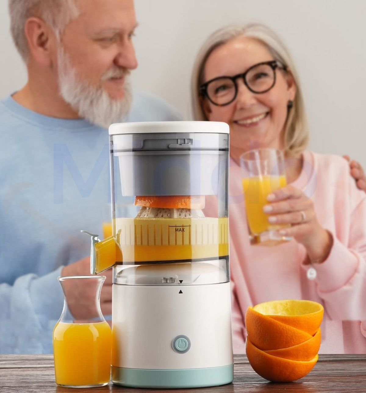Trådløs elektrisk citruspresser i rustfrit stål – 240 × 113 mm