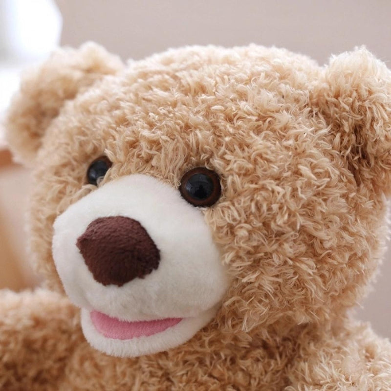 Interaktiv bamse til gemmeleg med blødt betræk
