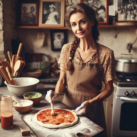 Pizzaspade med skydemekanisme i fødevaregodkendt materiale