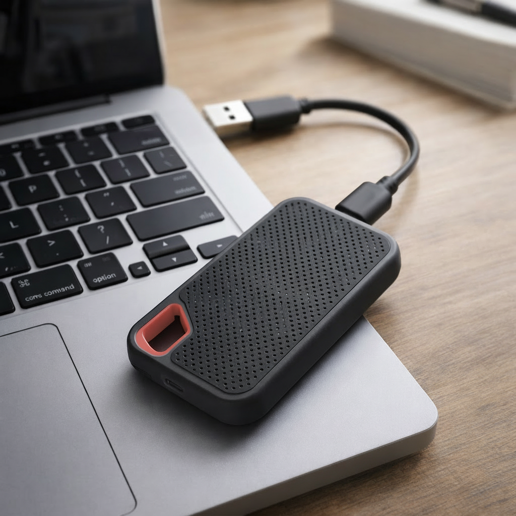 Bærbar ekstern SSD til hurtig datalagring