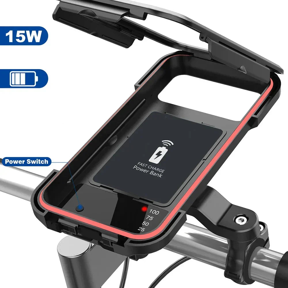 Vandtæt powerbankholder til cykel med touchvindue