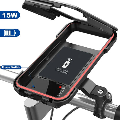 Vandtæt powerbankholder til cykel med touchvindue