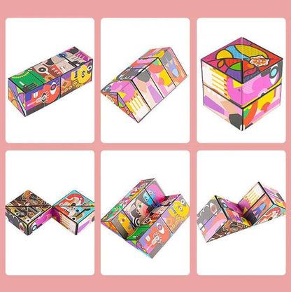 Foldbart pyramidepuslespil med 4 motiver
