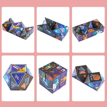 Foldbart pyramidepuslespil med 4 motiver
