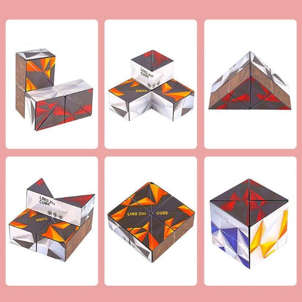 Foldbart pyramidepuslespil med 4 motiver