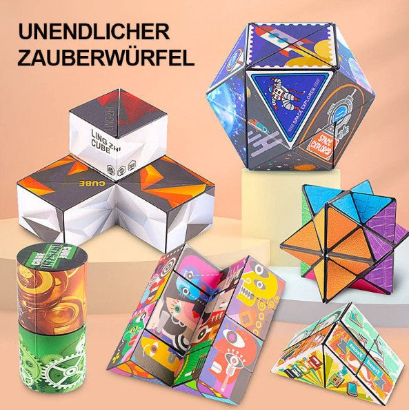 Foldbart pyramidepuslespil med 4 motiver