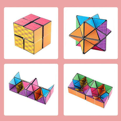 Foldbart pyramidepuslespil med 4 motiver