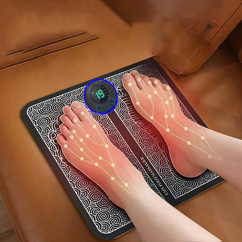 EMS-fodstimulator med 6 programmer og 9 intensiteter