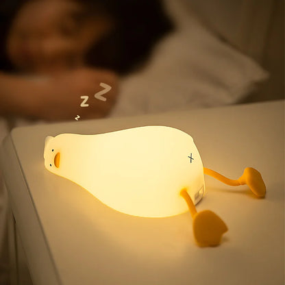 Genopladelig andeformet LED-natlampe i silikone