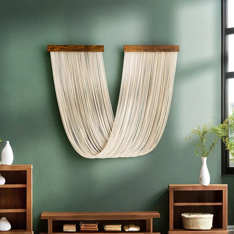 Håndvævet vægtæppe i bomuld med kvaster