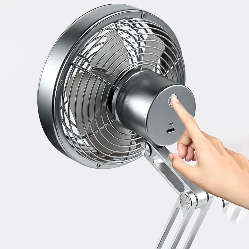 Genopladelig miniventilator i aluminium med 3 hastigheder