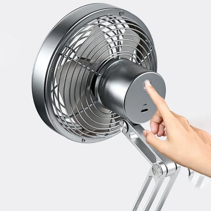 Genopladelig miniventilator i aluminium med 3 hastigheder