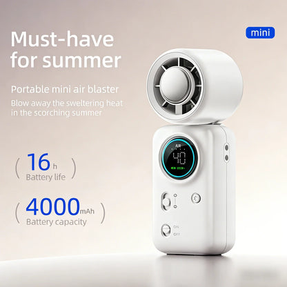Genopladelig miniventilator med 100 hastigheder og LED-display