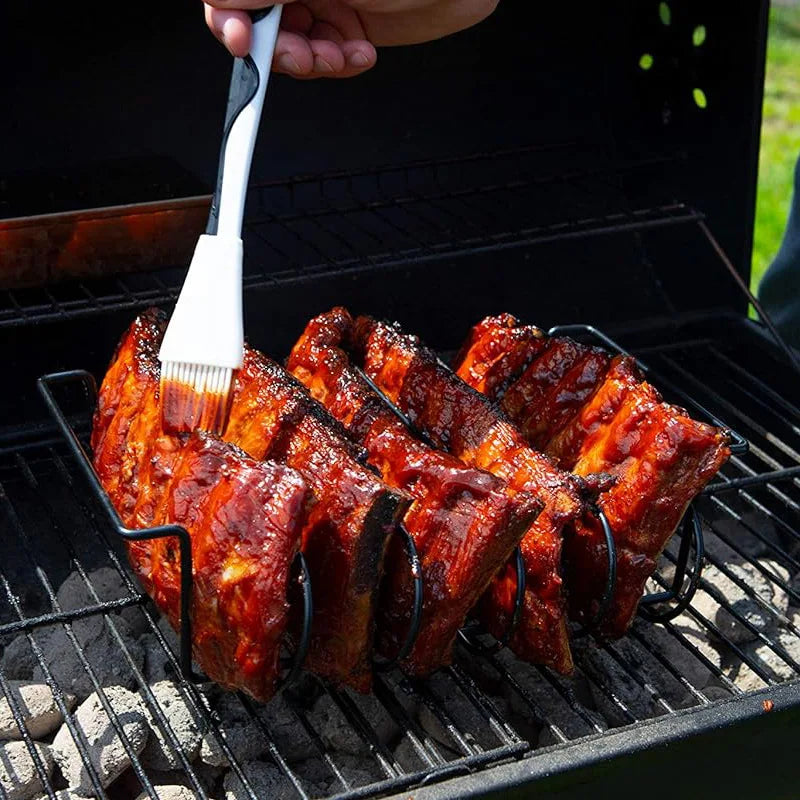 Grillstativ til spareribs med 4 pladser – 31 × 25,5 × 8 cm