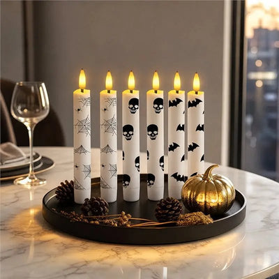 Halloween LED-lys uden flamme med fjernbetjening – 6 stk. – billede 4