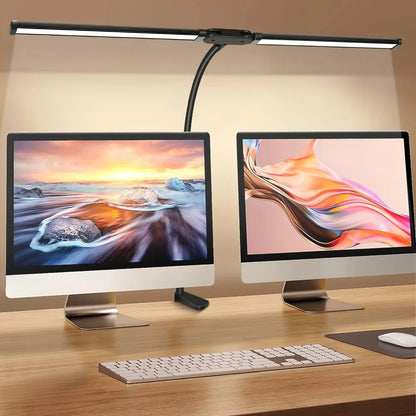 Dobbelt LED-skrivebordslampe med dæmpning og USB