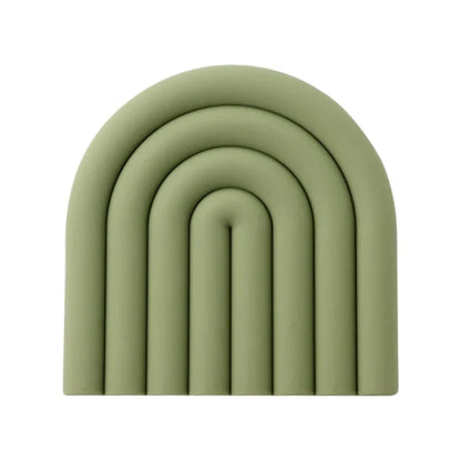 Regnbuefarvede bordskånere i silikone – 2 stk., 15 × 15 cm