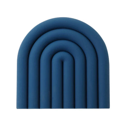 Regnbuefarvede bordskånere i silikone – 2 stk., 15 × 15 cm