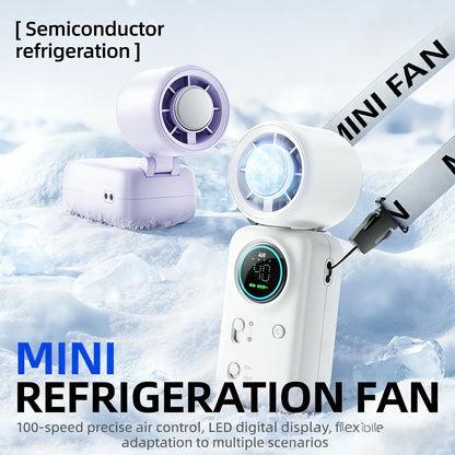 Genopladelig miniventilator med 100 hastigheder og LED-display