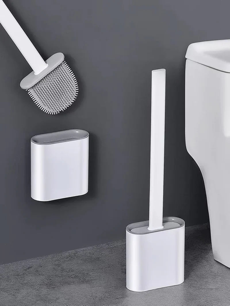 Silikone Toiletbørste med Holder til Effektiv Toilet Rengøring