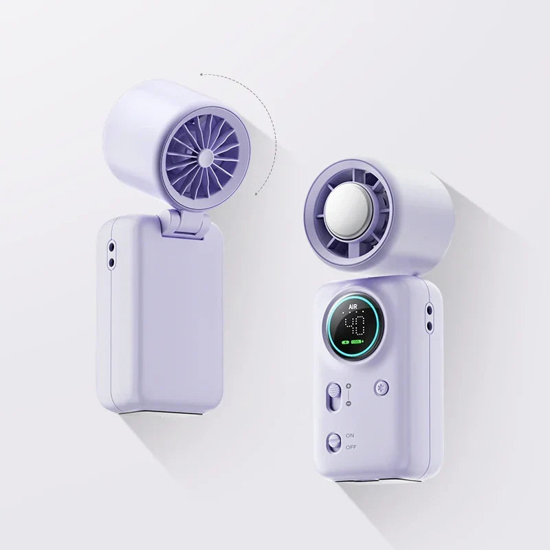 Genopladelig miniventilator med 100 hastigheder og LED-display