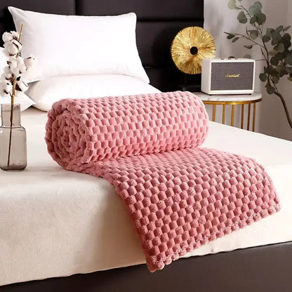 Flannelfleecetæppe med jacquardvævet skymønster – 350 g/m²