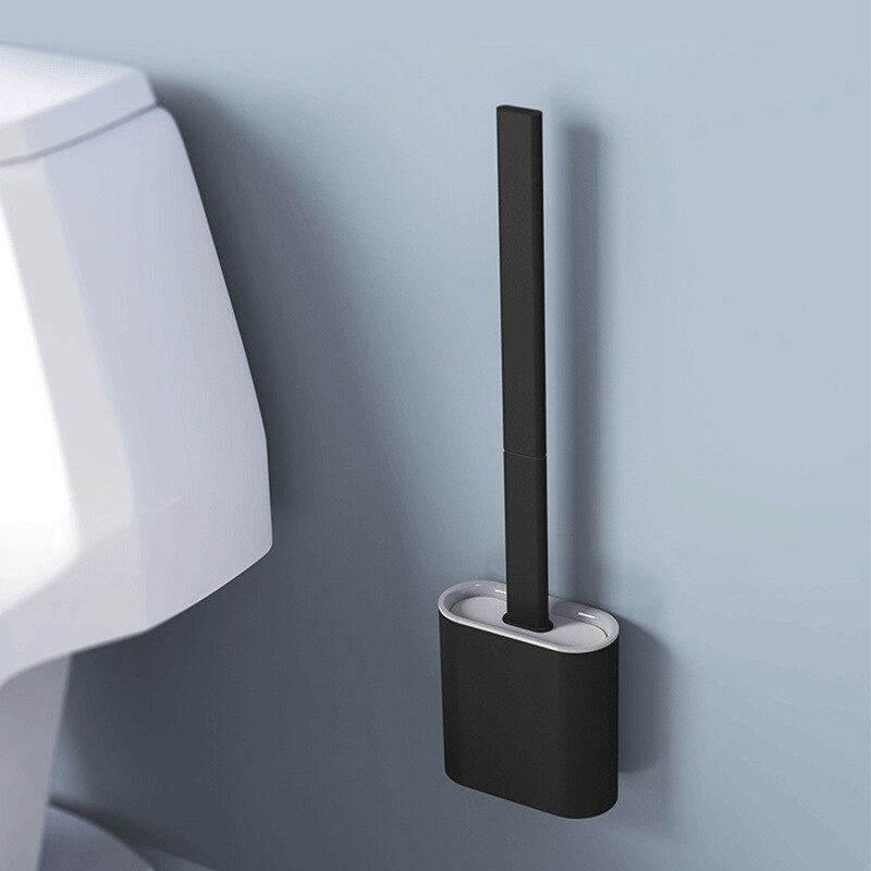 Silikone Toiletbørste med Holder til Effektiv Toilet Rengøring