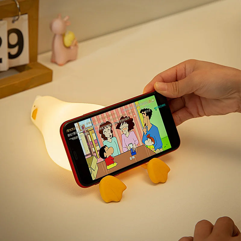 Genopladelig andeformet LED-natlampe i silikone