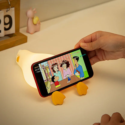 Genopladelig andeformet LED-natlampe i silikone