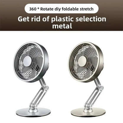 Genopladelig miniventilator i aluminium med 3 hastigheder