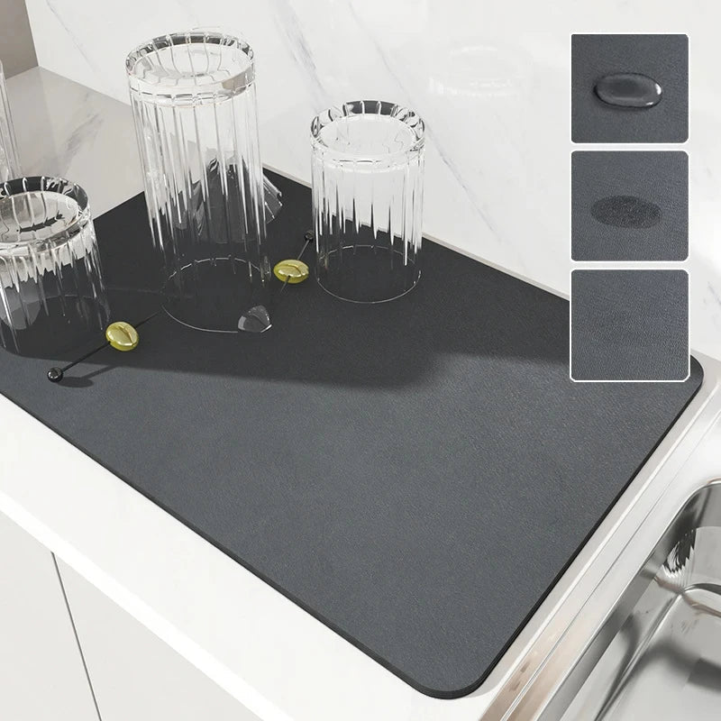 Afdrypningsmåtte af diatomémateriale til køkkenbord