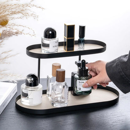 Bordhylde til kosmetik med 2 niveauer – metal