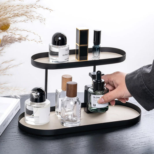 Bordhylde til kosmetik med 2 niveauer – metal
