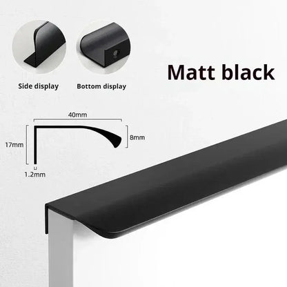Skjult kantgreb i aluminium til skab og skuffe – 500 mm