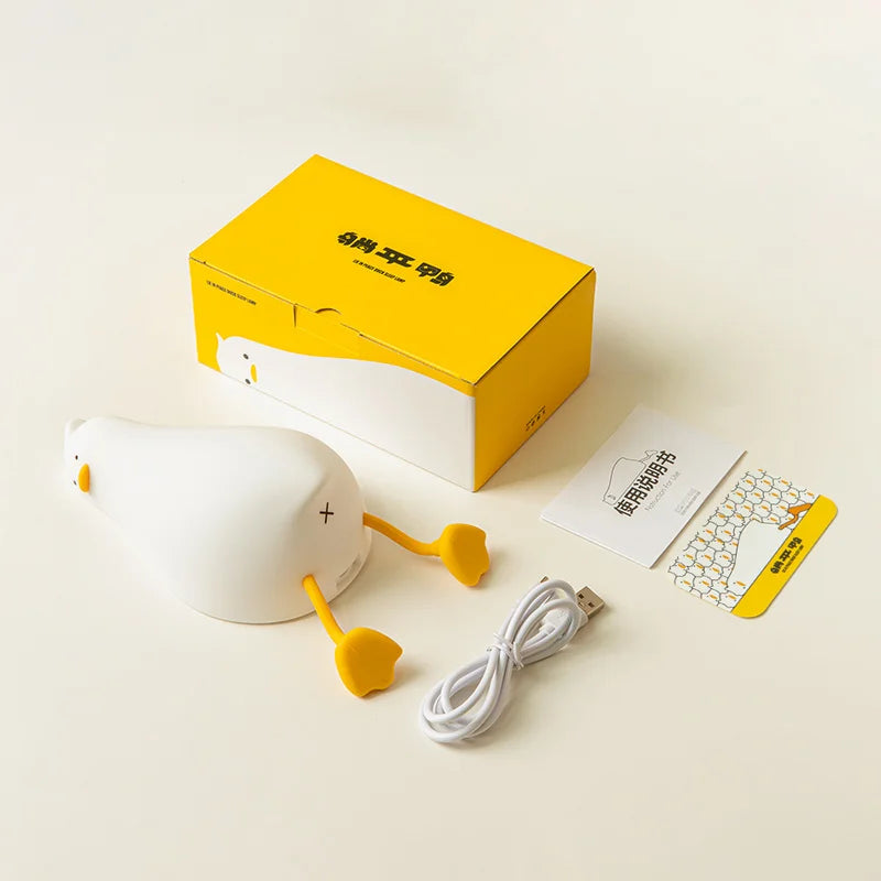 Genopladelig andeformet LED-natlampe i silikone