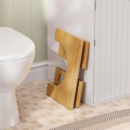 Sammenklappelig toiletskammel i bambus