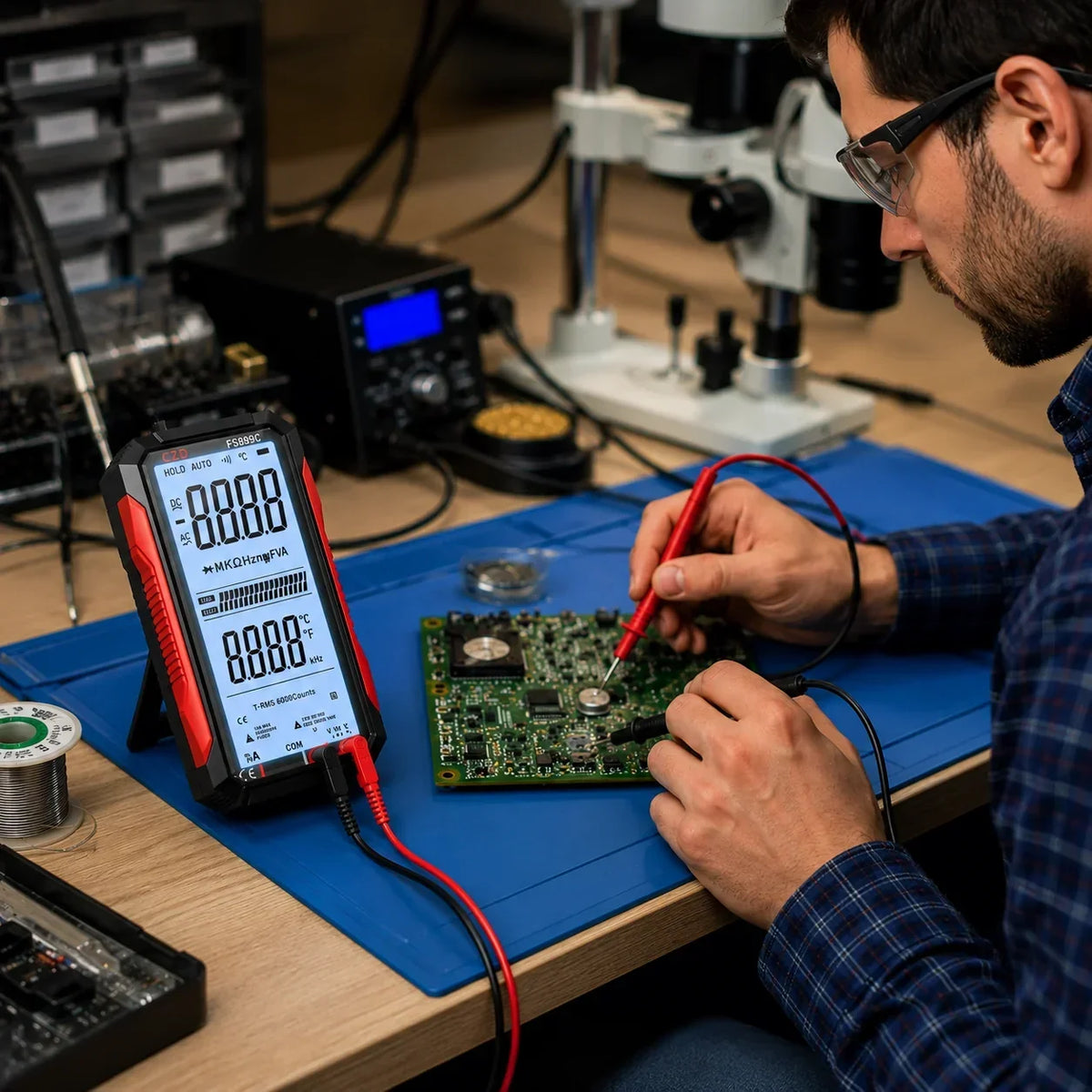 Digitalt multimeter med automatisk måleområde
